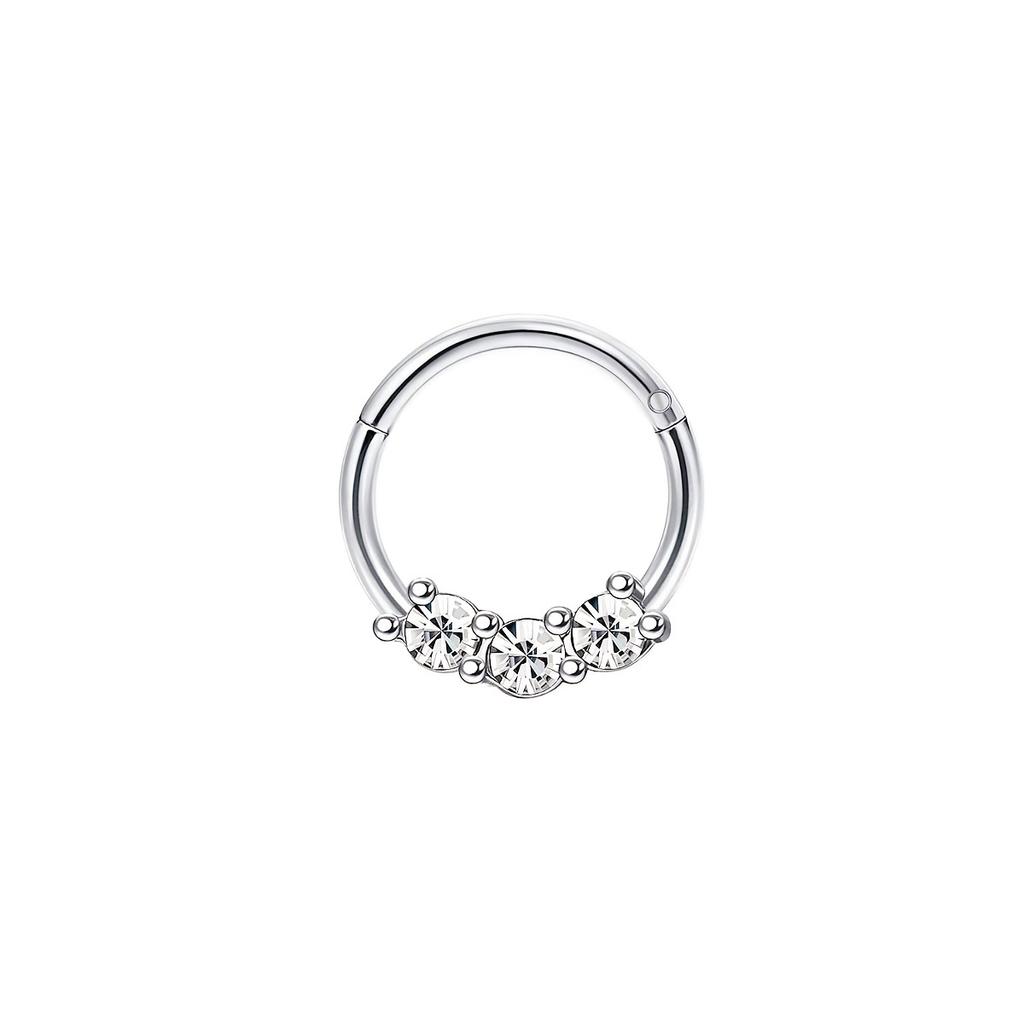 1-5 Stück 16G Mode 316L Edelstahl CZ Scharnier Septum Clicker Nasenring, Daith Helix Tragus Knorpel Piercing Schmuck