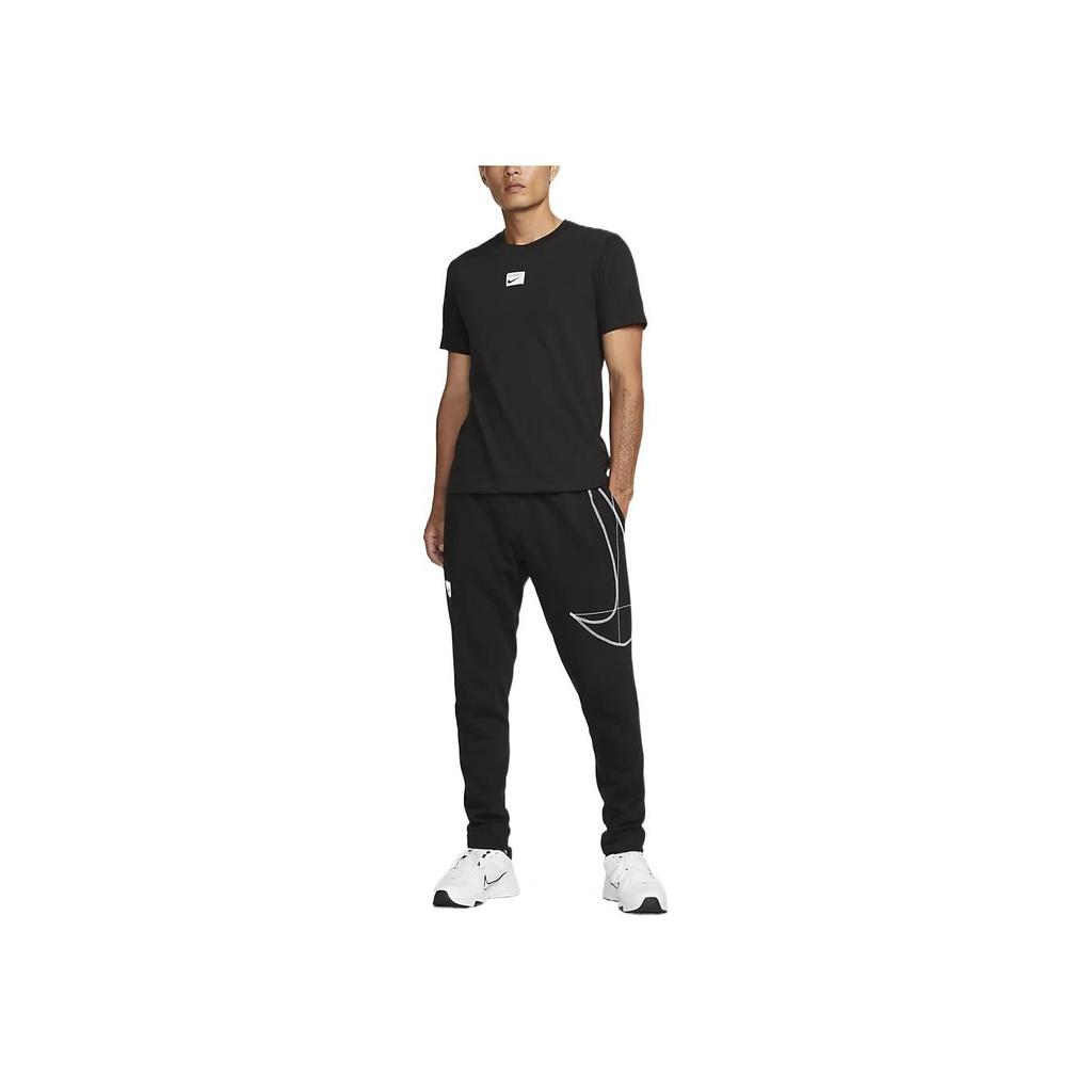 Nike Logo Print Patch Short Sleeve T-Shirt Men Tops Black DX0972-010