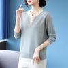 Mid-Aged Women's Round Neck Knit Sweater