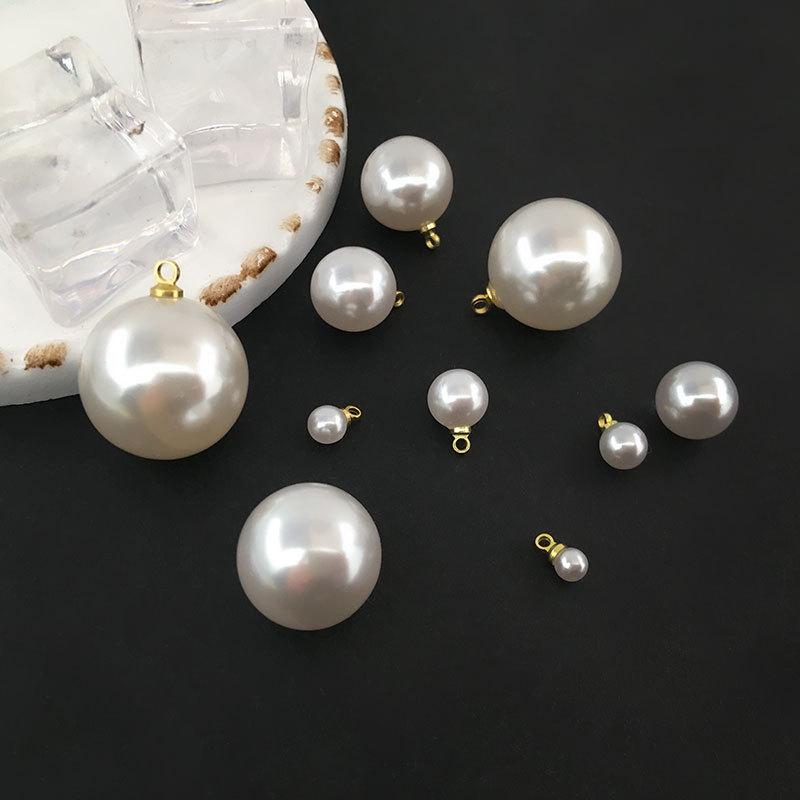 

Gold/White K Cap Round Pearl Pendant Sheep Eye Earring Brooch Accessory