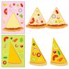 6 Photos/pack of Pizza Face Change Stickers DIY Pizza Educational Parent-child Interactive Toys Decorative Suitcase Stickers