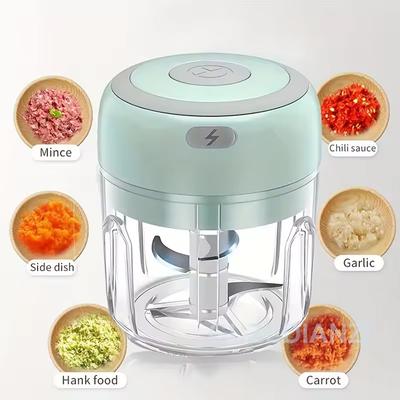 Electric Garlic Chopper, Rechargeable Mini Chopper, Powerful Small Food Processor, Wireless Food Chopper for Ginger