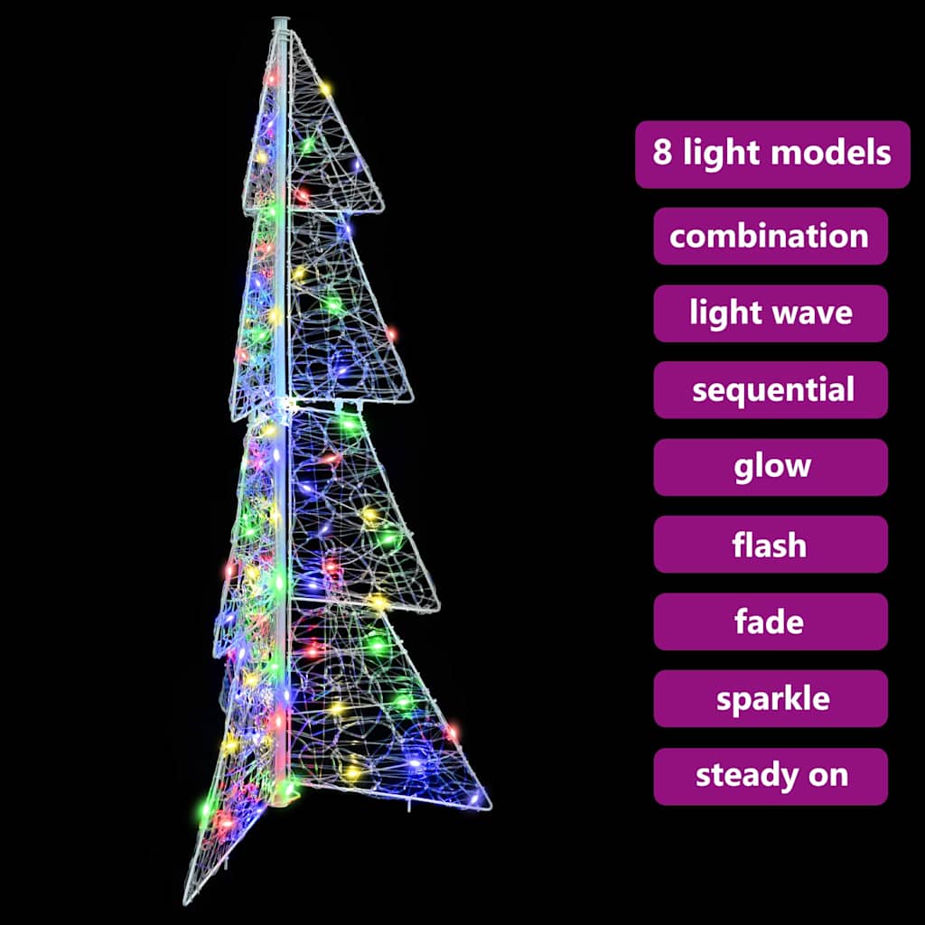Christmas Tree with 100 Multicolor LEDs 120 cm Acrylic