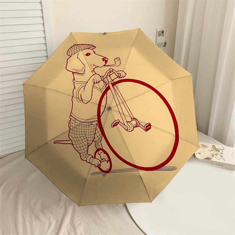 

1PC dog bicycle Umbrella-8-Rib Reinforced, Automatic Open, Lightweight & Durable, Cute Fashion Accessory for Outdoor-P51
