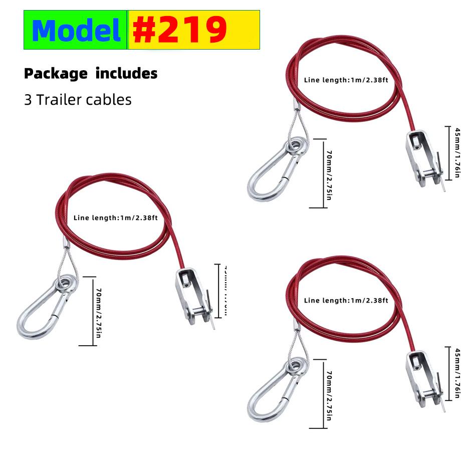 Heavy Duty Durable Stainless Steel Caravan Trailer Breakaway Rope Brake Cable Safety Wire Braked Hitch Accessories Parts Kit.