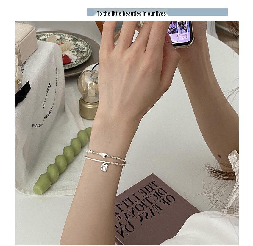 High-End S925 Sterling Silver Bamboo Joint Pendant Bracelet