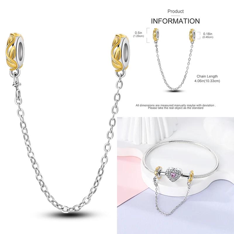 New Copper Charms Buttefly Daisy Safety Chain Cat Paw Change Beads Fit Original Bracelet Ladies Diy Jewelry