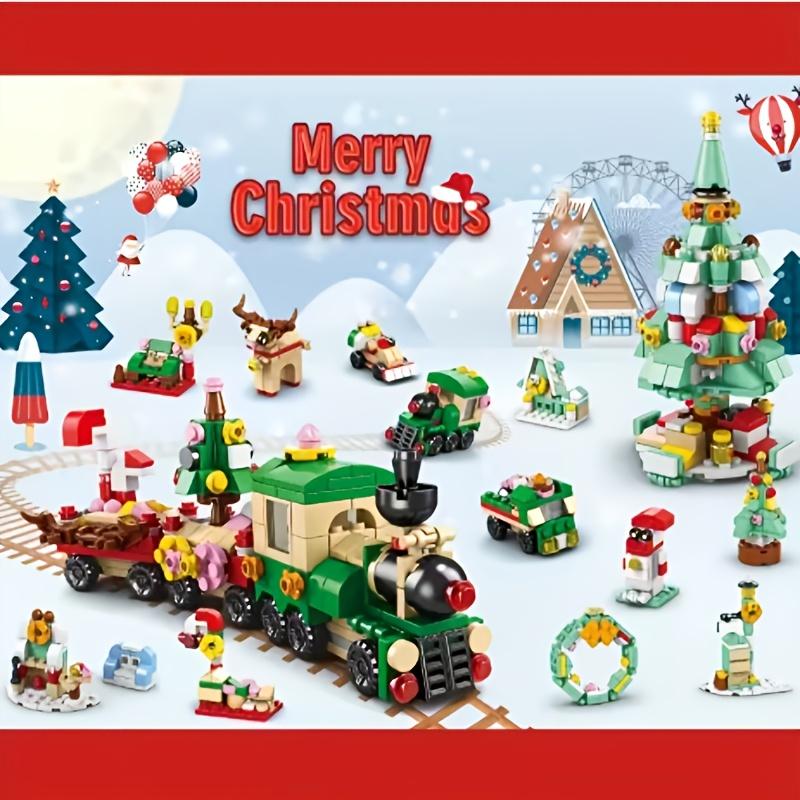 Christmas Theme Christmas Tree Train Building Blocks 544pcs, 6in1 Set, Kids Science Toy, Family Gathering, Birthday Gift