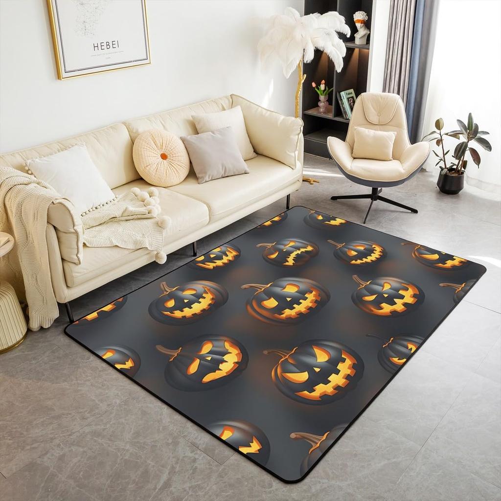 Erosebridal Moth Skull Moon Area Rug 4'11" X 3'3" Bohemian Stars Exotic Living Room Rugs Starry Sky Mysterious Decorative Carpet Black and W