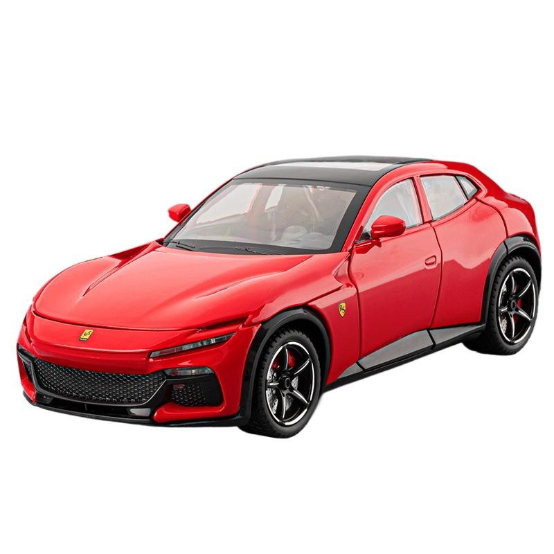 

1/22 Ferrari Purosangue Внедорожник Металлическая модель автомобиля Литье под давлением и игрушечные транспортные средства Металлическая модель игрушечного автомобиля Звук и свет Коллекция Игрушка для детей красный
