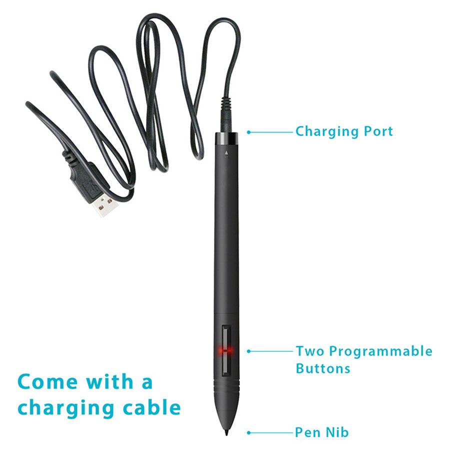 P80 Digitální pero Dobíjecí Pro Grafický kreslicí tablet Huion Bezdrátové USB Černé