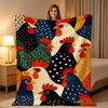 1pc Colorful Rooster Hen Flannel Throw Blanket Cozy Lightweight Decorative Fleece Blanket for Sofa Bed Couch Travel Camping Living Room