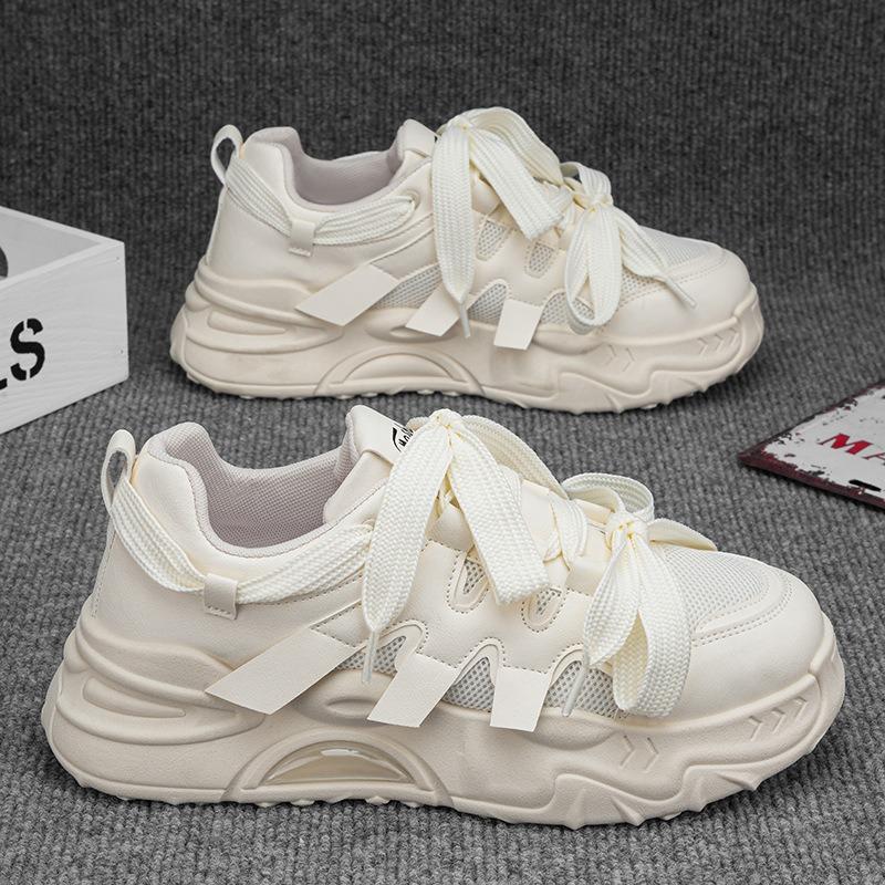 Autumn men's shoes new breathable mesh sports shoes men's trend versatile white shoes platform trendy shoes