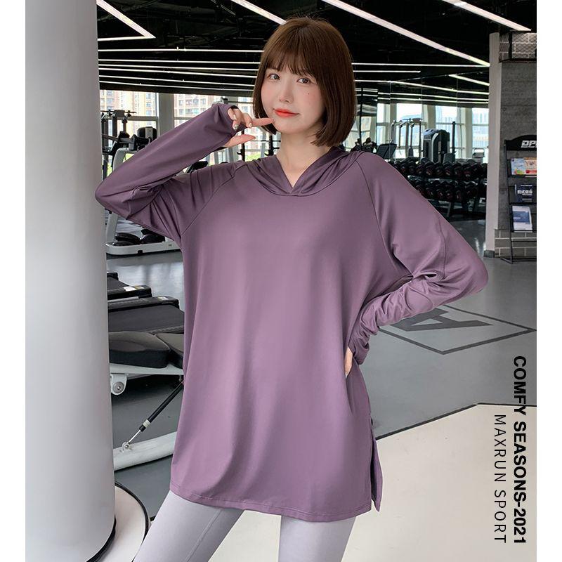 Women's Plus Size Slimming Sportswear Set: Hooded, Loose-Fit Yoga and Running Outfit for Spring and Autumn