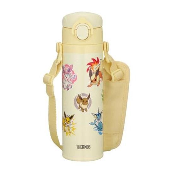 Thermos Water Bottle Vacuum Insulated Kids Kettle Mug 500ml Light Beige Children School Commute JOI-501PK (Pokemon Series) LBE
