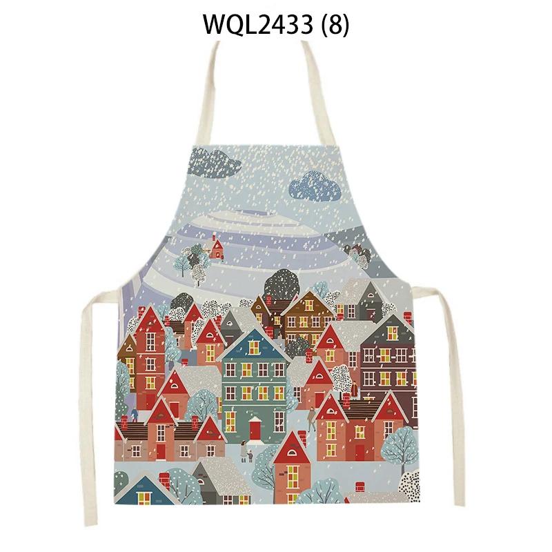 Forest Plants Leaves Pattern Cleaning Kitchen Aprons Men Women Home Cooking Accessories Apron Tree Print Linen Adult Kids Bibs