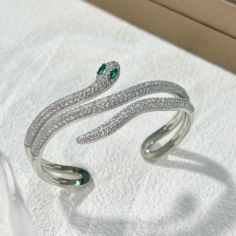 

Циркон трехслойный змеевидный открывающийся браслет Новый китайский дизайн браслет Мода легкая роскошь персонализированные украшения женщины