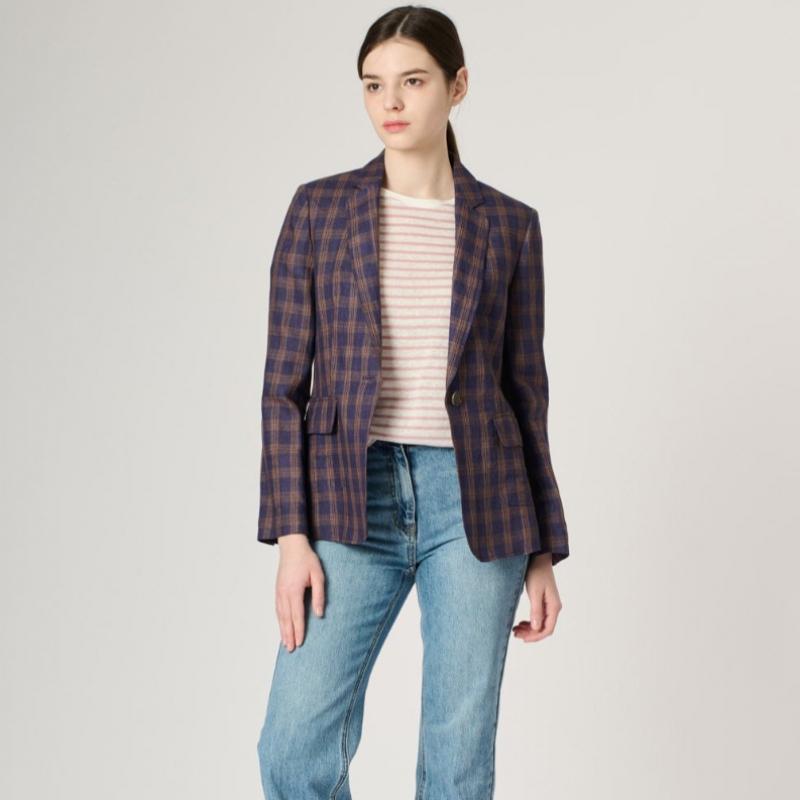 BCBG Check Single Pocket Jacket B4m3j172