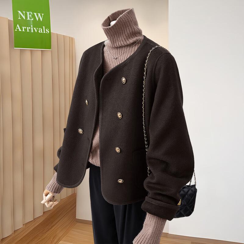 Women s Korean Style Wool Blend Double-Faced Coat S