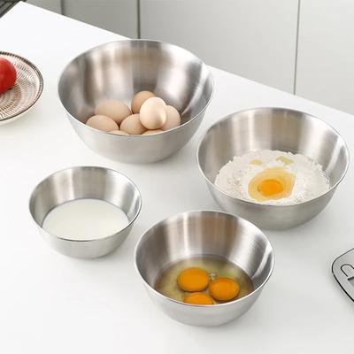 304 Stainless Steel Mixing Bowl Kitchen Anti-scalding Cooking Salad Bowls Set Egg Food Egg Mixer Bowl Baking Tools Tableware