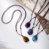 Natural Crystal Pendant, Small Water Droplet Necklace, Hand Woven, Original Stone Jewelry, Vintage versatile,Christmas gift,Valentine's Day Gift