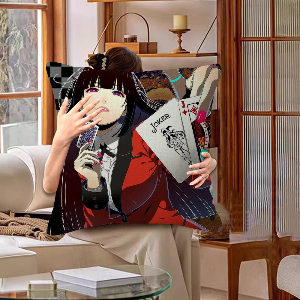 Japanese Manga KKakegurui Pillow Cover For Bedroom Room And Living Room Sofa Decorative Cushion Cover