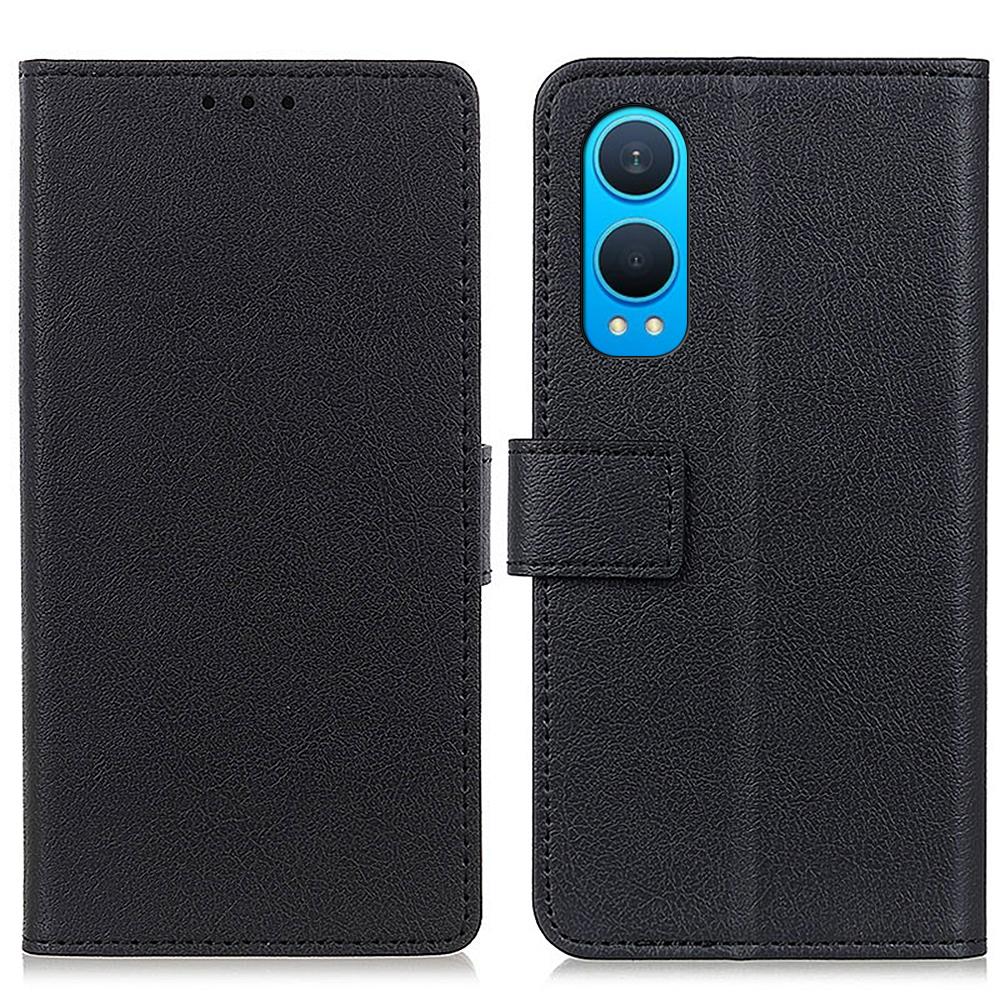 

For OnePlus Nord CE4 Lite 5G/Oppo K12x 5G (China) Case PU Leather Wallet Magnetic Clasp Phone Cover Black