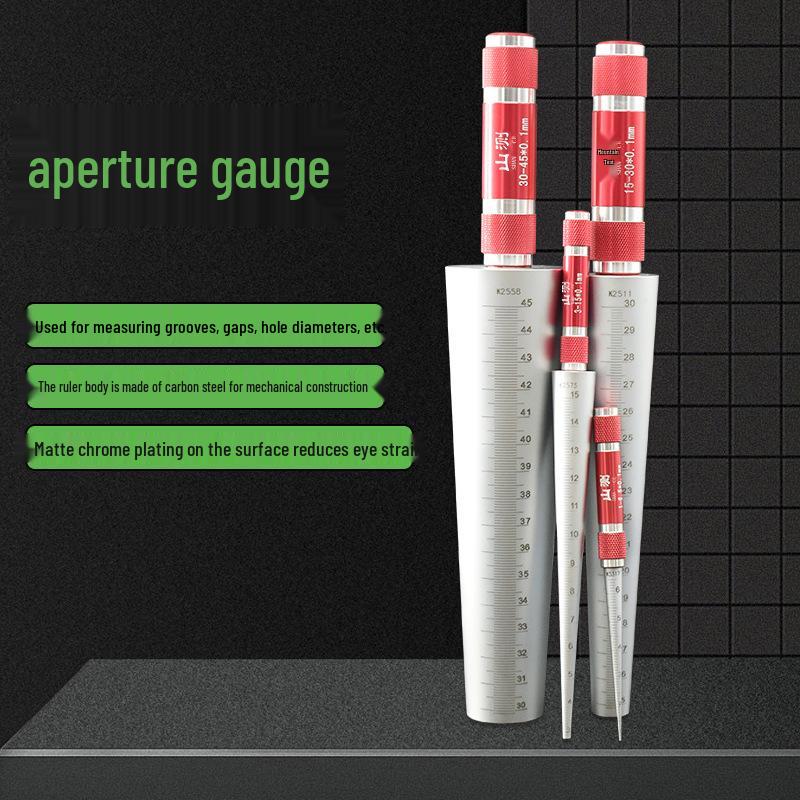 Mountain Measurement Tapered Bore Gauge: 1-6.5mm & 3-15-30-45-60mm Inner Diameter Plug Gauge