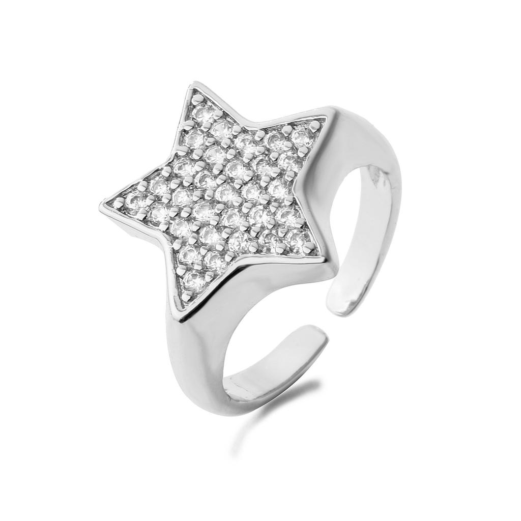 HECHENG,Ring For Women Zircon Star Love Heart Geometric Finger Fashion Zircon Gifts Charm Sweet Zircon