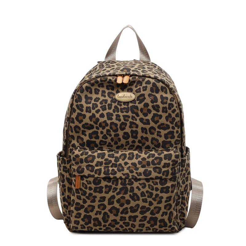 Little Leopard Print New Backpack Versatile Leisure Travel Backpack Fashionable Women's Schoolbag Casual Simple