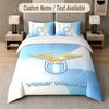 Ensemble de literie Design Lazio FC Texte personnalisé 1 Housse de couette & 2 Taies d'oreiller
