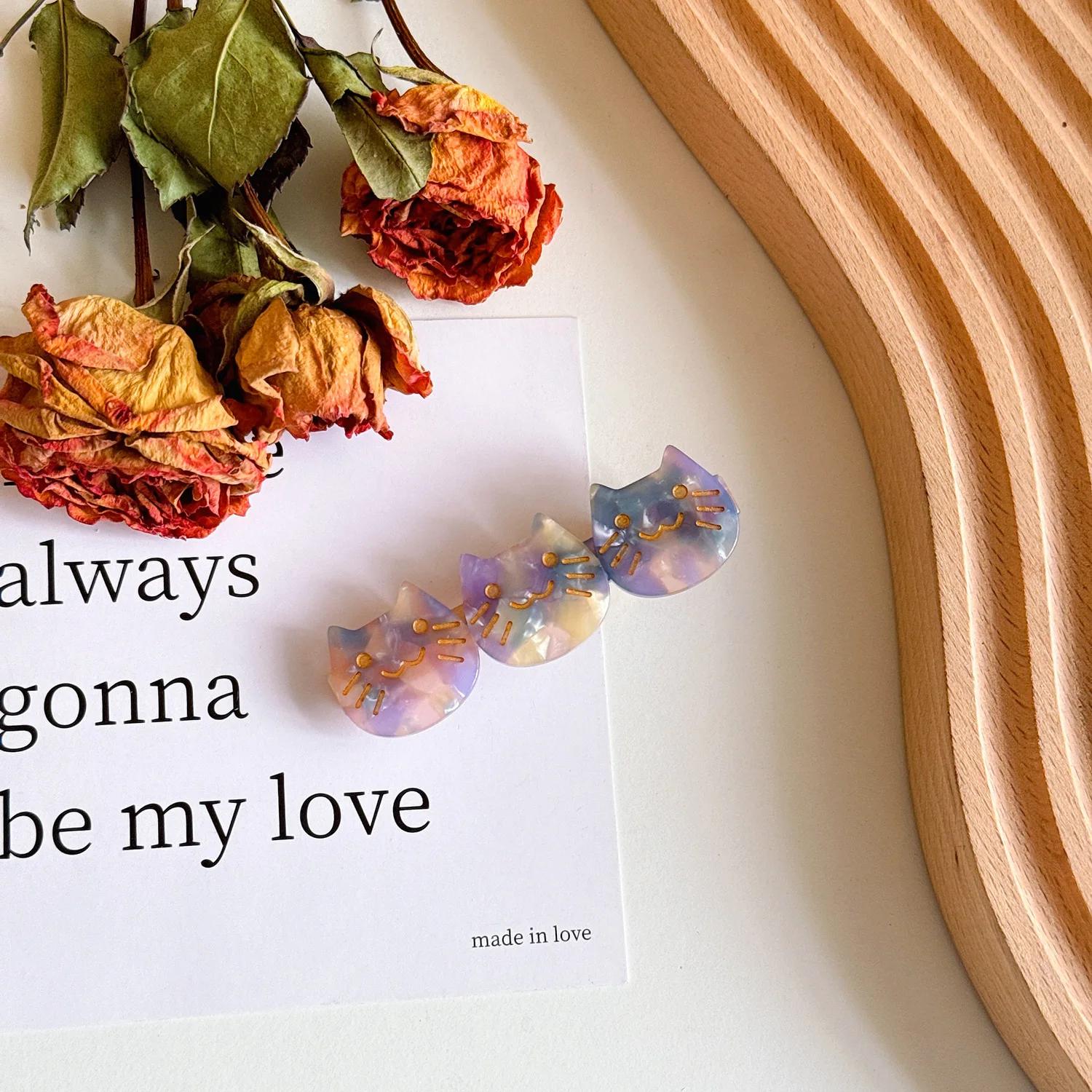 

Новые Милые Заколки для Волос с Кошками Ретро Ацетатные Зажимы для Волос Головной Убор Для Женщин Леопардовый Принт Заколки для Волос Девушки Модные Аксессуары для Волос Подарок