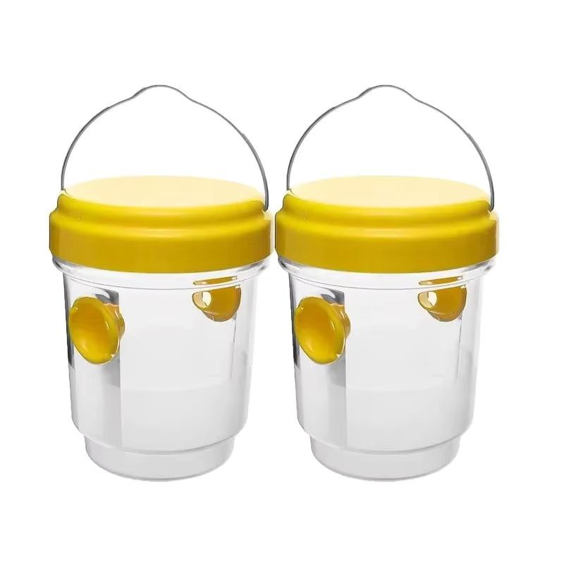 Clear Plastic Outdoor Insect Trap with Lid Fruit Fly Wasp Catcher Transparent Reusable Pest Control Tool for Home Garden Yard