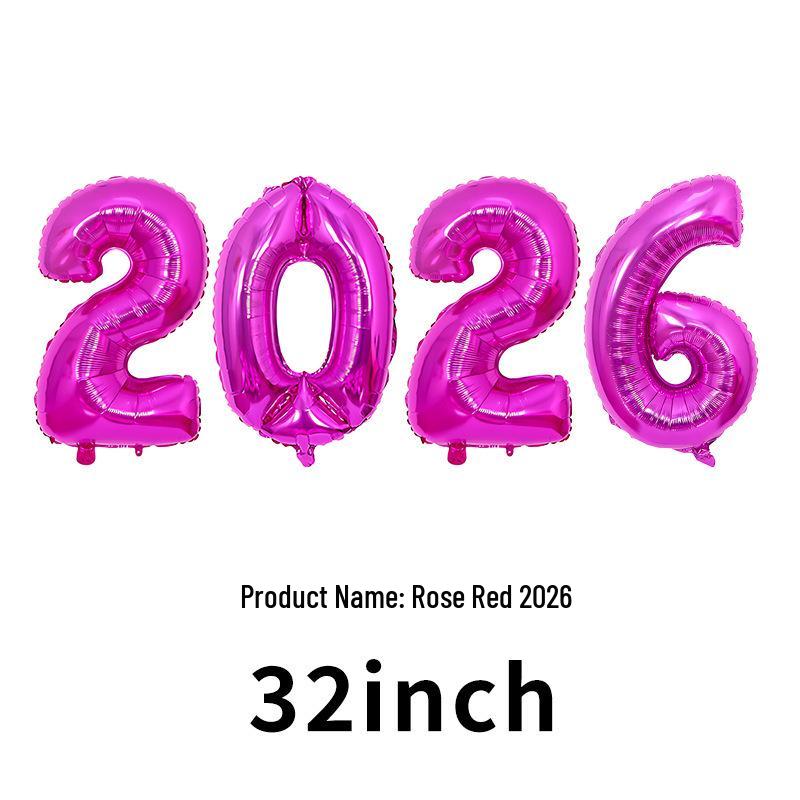 2026 New Year's Party Large 32" & 40" Number Foil Balloons Set