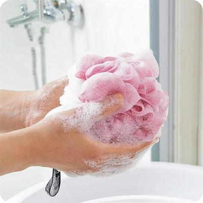 Large Size Bath Balls Rich Bubbles Body Flower Bath Sponge Shower Brush Body Wash Scrubber Mesh Soft Brush