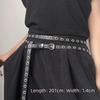 Personality Simple Black Double Circle Belt For Women Pu Leather Waist Belt Fashionable Versatile Dress Jeans Decoration