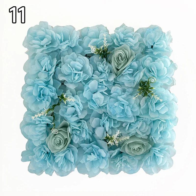 35x35cm Color Artificial Rose Flower Wall Panels Faux Rose Flower Row Stage Backdrop Layout Wedding Proposal Party Home Decor