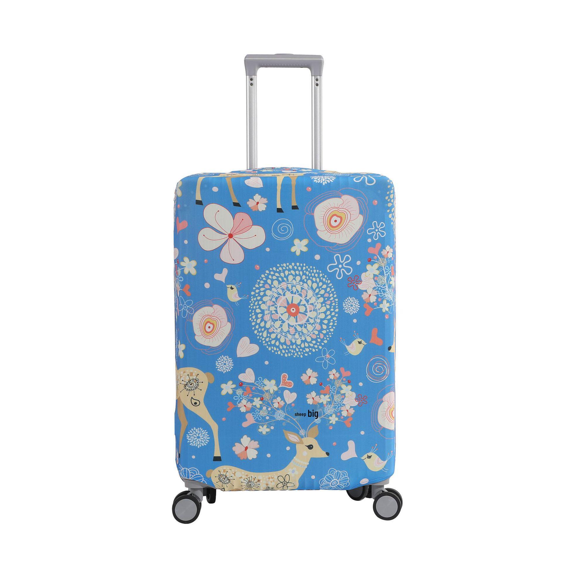 

High Elastic Milk Silk Luggage Cover - Dustproof, Wear-Resistant, Digital Print Protective Trolley Case Cover S (fits 18-21 inches)