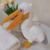 Pelikan Kuscheltier mit langem Schnabel Realistisches Vogel Stofftier Für Kinder Geschenk
