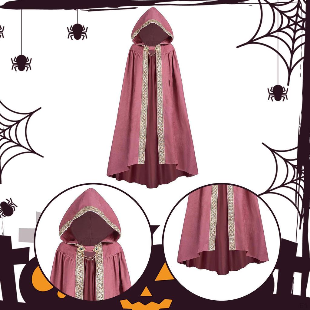 Hooded Cape Cloak Cosplay for Club Performance Halloween Christmas