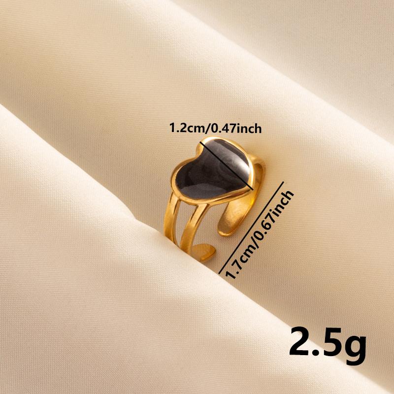 1/3pcs Versatile Ring For Women Stainless Steel Heart-Shaped Gold Color Rings Female Vintage Jewelry Finger Accessories Anillos