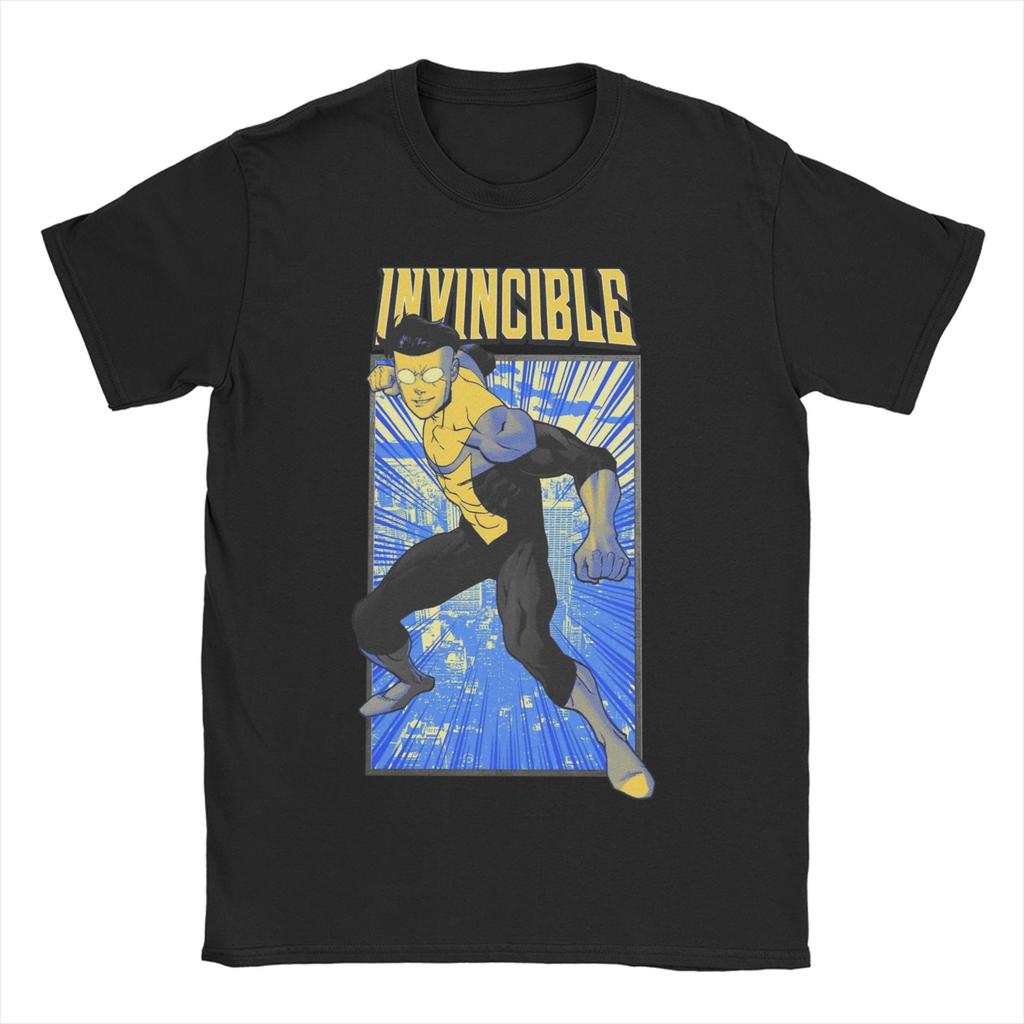 All Seasons Invincible Blood Splat Logo T Shirt For Unisex Adult Anime Pure Cotton T-shirts Short Sleeve Clothing