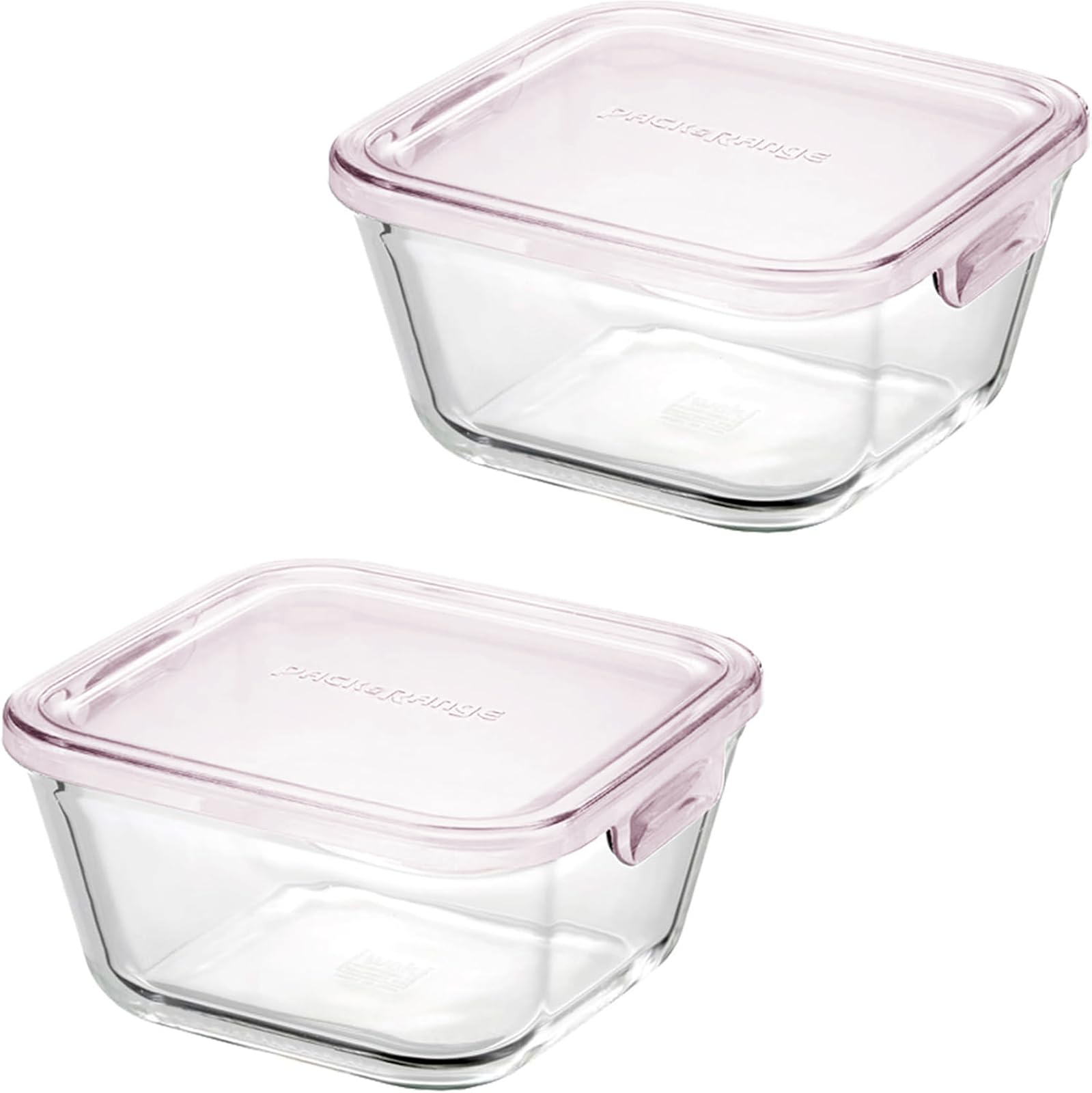 

Iwaki Glass Storage Sheer Set of Pack F3247HM2P Heat-Resistant Containers, Rose, Deep, 2, & Range,
