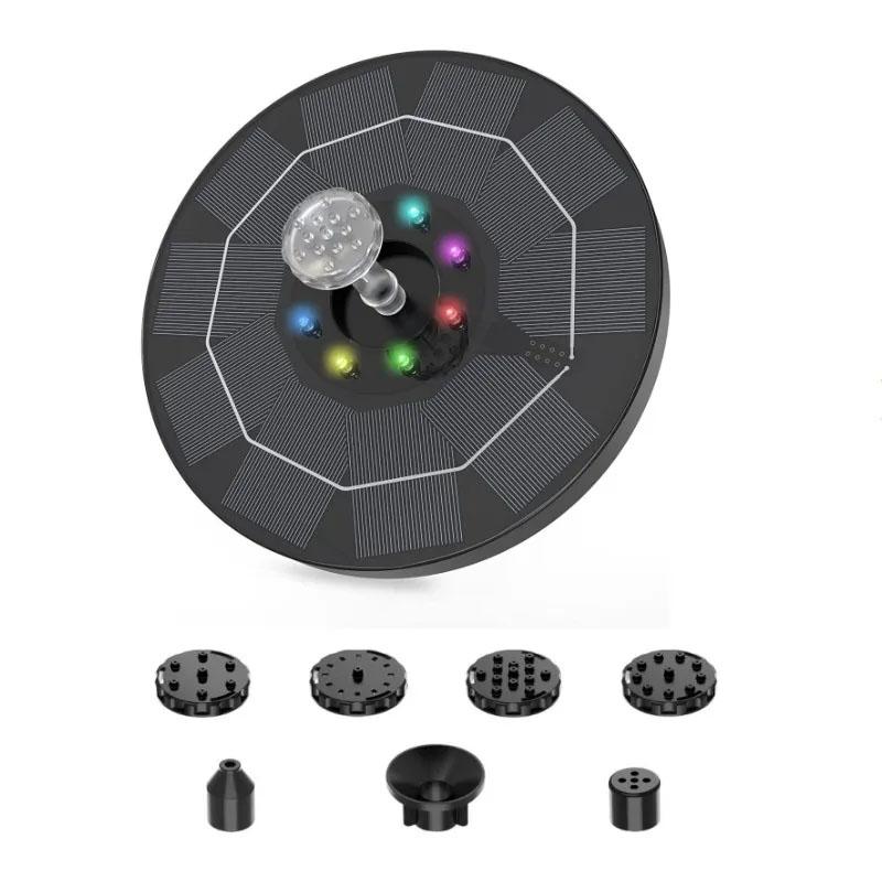 Solar Fountain Pump Energy-saving Plants Watering Kit Colorful Solar Fountain Bird Bath Fountain Outdoor Pool Garden Decoration