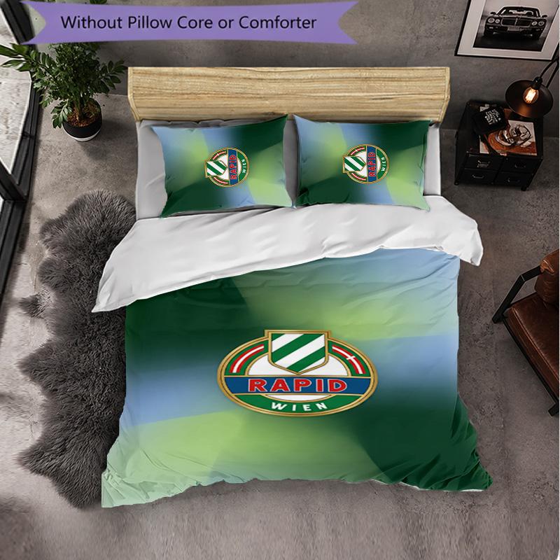 Rapid Wien FC Themed Bedding 3Pcs Duvet Cover Set Decorative Bed Linen For Teen Room Home Decoration