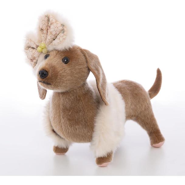 CU-MATE 13-Inch Dachshund Dog Stuffed Animal - Lifelike & Realistic Plush Toy Puppy Dog Standing Present Gift with Bow Tie