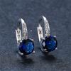 Cute Female Crystal Green Zircon Stone Clip Earrings Color Wedding Jewelry For Women