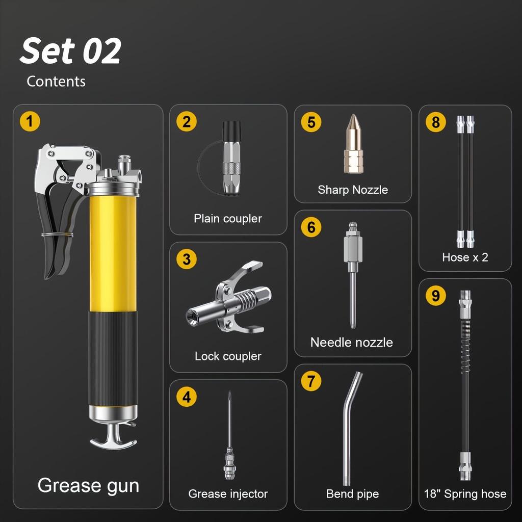 High-Pressure Pistol Grip Grease Gun - Labor-Saving Manual Tool