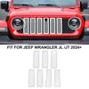 For Jeep Wrangler JL 24-25 WHITE Grille Panel Decor Cover Trim Guard ert Deco