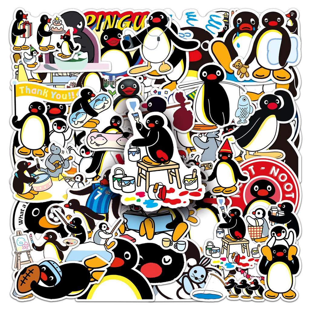 50pcs Pingu Family Penguin Stickers: Cute Decor for Water Cups & Phone Cases